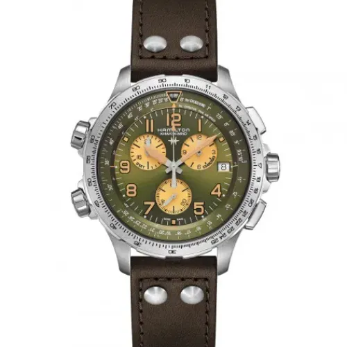 Hamilton Lederarmband-Khaki Aviation X-Wind GMT - H77932560