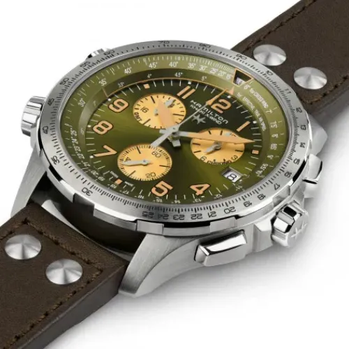 Hamilton Lederarmband-Khaki Aviation X-Wind GMT - H77932560