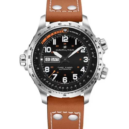 Hamilton Lederarmband-Khaki Aviation X-Wind Day Date Auto - H77755533