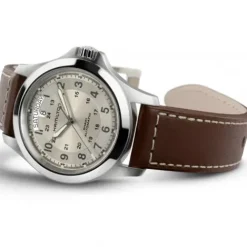 Hamilton Lederarmband-Khaki King Day Date - H64455523