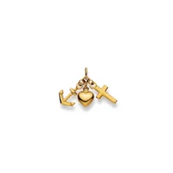 Helen Kirchhofer Gold Classics (Kette mit) Kreuz-HK Gold Classics Anhänger Gelbgold 750/18k Glaube Liebe Hoffnung