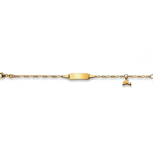 Helen Kirchhofer Gold Classics Armbänder-HK Gold Classics ID Armband Gelbgold 375/9 Delphin Figaro