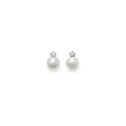Helen Kirchhofer Gold Classics Ohrringe-HK Gold Classics Ohrstecker Weissgold 750/18k Akoyaperlen Diamant