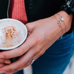 Julie Julsen (Kette mit) Herz-Amore Armband 2 Herzen Silber - JJBR0263.1