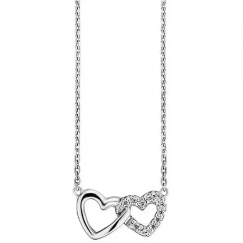 Julie Julsen (Kette mit) Herz-Amore Halskette 2 Herzen Silber - JJNE0260.1