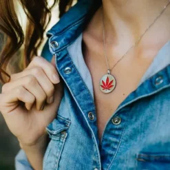 Julie Julsen Halsketten-Halskette Silber Hanfblatt - JJNE0823.1.H