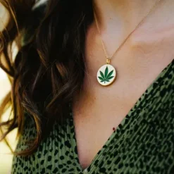 Julie Julsen Halsketten-Halskette Vergoldet Hanfblatt - JJNE0823.3.P