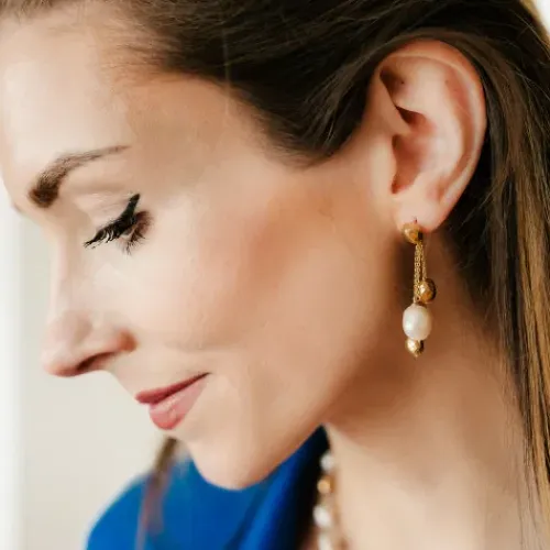 Julie Julsen Ohrringe-Ohrstecker Süsswasserperlen - JJER01116.3