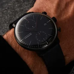 Junghans Lederarmband-max bill Chronoscope Bauhaus - 27/4409.02