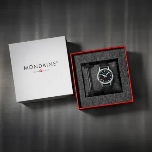 Mondaine Lederarmband-Stop2go (34 mm) Vegan - MST.34020.LBV.SET