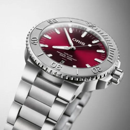 Oris Metallarmband-Aquis Date Cherry - 01 733 7730 4158-07 8 24 05PEB