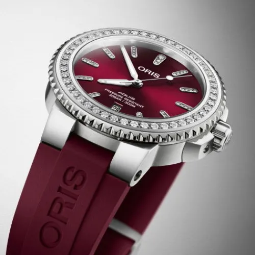 Oris Silikonarmband-Aquis Date Diamonds - 01 733 7766 4998 07 4 22 68FC