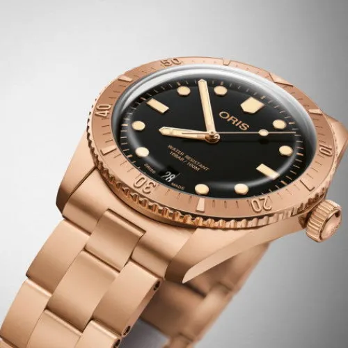 Oris Metallarmband-Divers Sixty-Five Date Sepia - 01 733 7771 3154-07 8 19 15