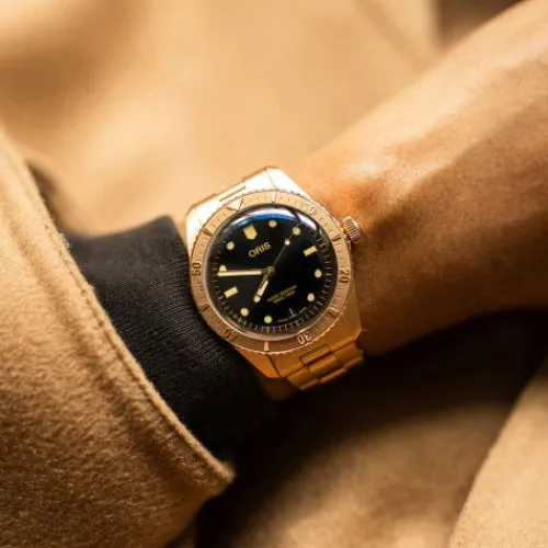 Oris Metallarmband-Divers Sixty-Five Date Sepia - 01 733 7771 3154-07 8 19 15