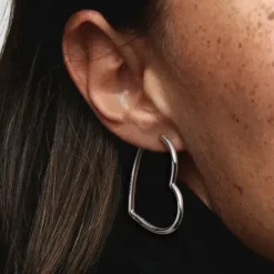 Pandora (Kette mit) Herz-Asymmetrische Herz Creolen - 297822