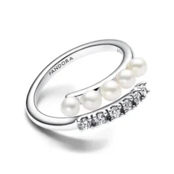 Pandora Ringe-Behandelte Süsswasserzuchtperlen & Pavé Offener Ring - 193145C01