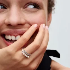 Pandora Ringe-Behandelte Süsswasserzuchtperlen & Pavé Offener Ring - 193145C01