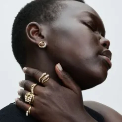 Pandora Ringe-Behandelte Süsswasserzuchtperle & Organisch geformter Doppelband Ring - 163258C01