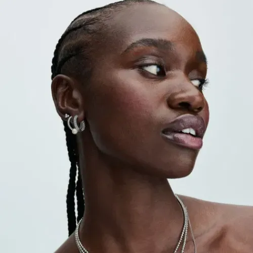 Pandora Ohrringe-Behandelte Süsswasserzuchtperle & Pavé Creolen - 293171C01