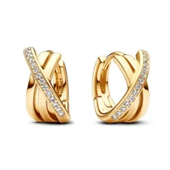 Pandora Ohrringe-Überkreuzte Pavé Creolen - 263150C01