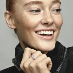 Pandora (Kette mit) Herz-Doppel Herz Funkelnder Ring - 191198C01