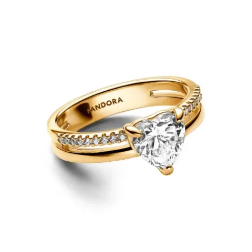 Pandora (Kette mit) Herz-Doppelband Herz Ring - 163100C01