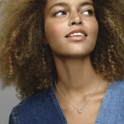 Pandora (Kette mit) Herz-Doppelherz Funkelnde Halskette - 391229C01-45