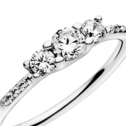 Pandora Ringe-Drei Klare Steine Ring - 196242CZ