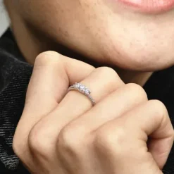 Pandora Ringe-Drei Klare Steine Ring - 196242CZ