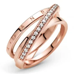 Pandora Ringe-Dreifach gekreuzter Pavé Ring - 189057C01
