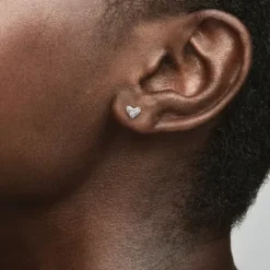 Pandora (Kette mit) Herz-Dreifacher Stein Herz Ohrringe - 293003C01