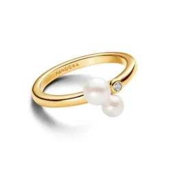 Pandora Ringe-Duo Behandelte Süsswasserzuchtperlen Ring - 163156C01