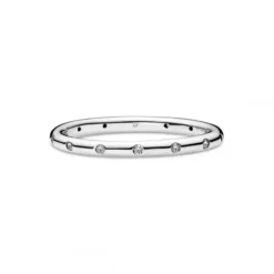 Pandora Ringe-Einfacher Funkelnder Band Ring - 190945CZ