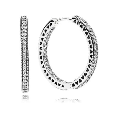 Pandora (Kette mit) Herz-Funkeln und Herzen Creolen - 296319CZ