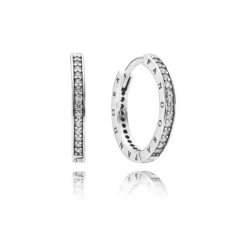 Pandora Ohrringe-Funkeln und Logo Creolen - 290558CZ