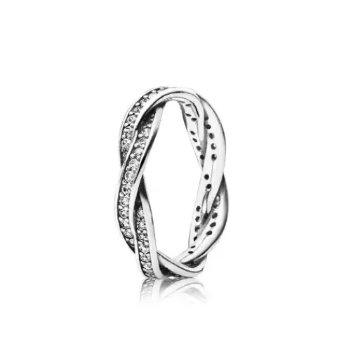 Pandora Ringe-Funkelnde Gedrehte Linien Ring - 190892CZ