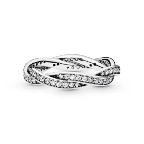 Pandora Ringe-Funkelnde Gedrehte Linien Ring - 190892CZ