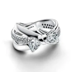 Pandora Ringe-Funkelnde Schleife Überkreuzter Ring - 193553C01