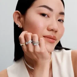 Pandora Ringe-Funkelnde Schleife Überkreuzter Ring - 193553C01