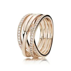 Pandora Ringe-Funkelnde und Polierte Linien Ring - 180919CZ