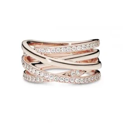 Pandora Ringe-Funkelnde und Polierte Linien Ring - 180919CZ