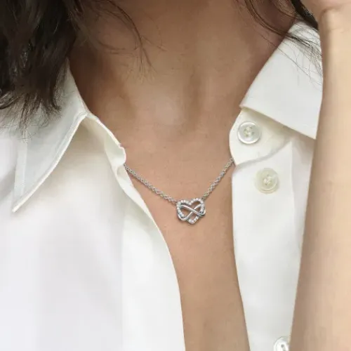 Pandora (Kette mit) Herz-Funkelnde Unendlichkeits Herz Halskette - 392666C01-50