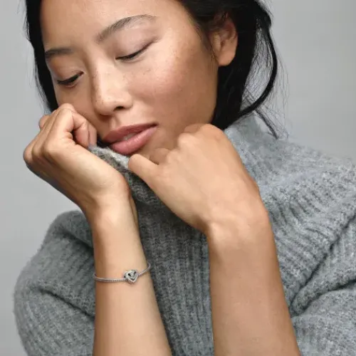 Pandora (Kette mit) Herz-Funkelnde Verschlungene Herzen Charm - 799270C01