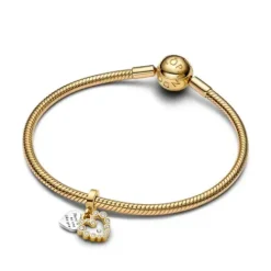 Pandora (Kette mit) Herz-Funkelnder Doppel Herzanhänger Charm - 763765C01