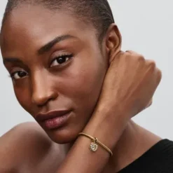 Pandora (Kette mit) Herz-Funkelnder Doppel Herzanhänger Charm - 763765C01