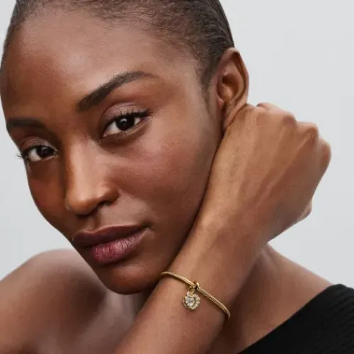 Pandora (Kette mit) Herz-Funkelnder Doppel Herzanhänger Charm - 763765C01