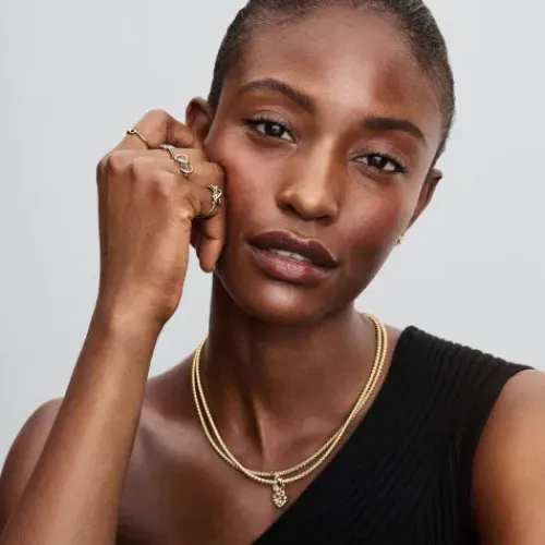 Pandora (Kette mit) Herz-Funkelnder Doppel Herzanhänger Charm - 763765C01