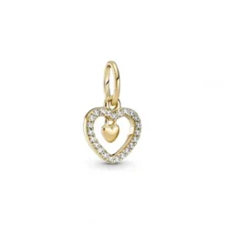 Pandora (Kette mit) Herz-Funkelnder Doppelherz Charm - 759142C01