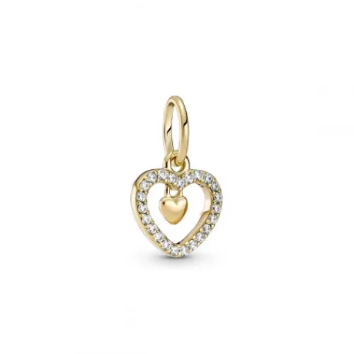 Pandora (Kette mit) Herz-Funkelnder Doppelherz Charm - 759142C01