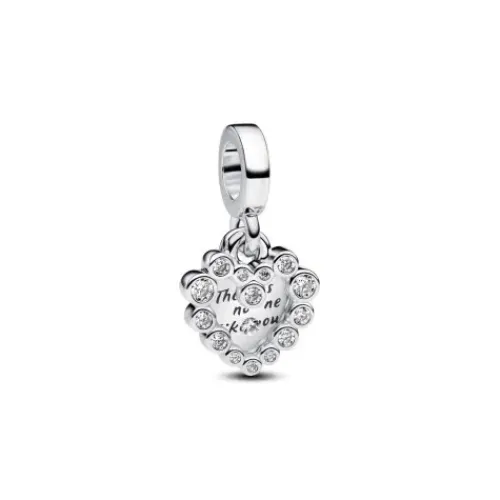 Pandora (Kette mit) Herz-Funkelnder Doppel Herzanhänger Charm - 793765C01